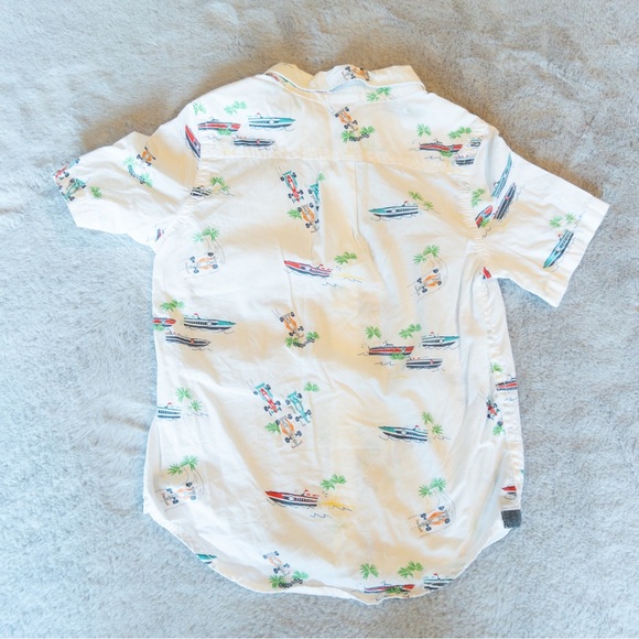GAP Toddler Boys Button Up Shirt Race Car Yacht Monaco Style Size 3 Years - Picture 7 of 9
